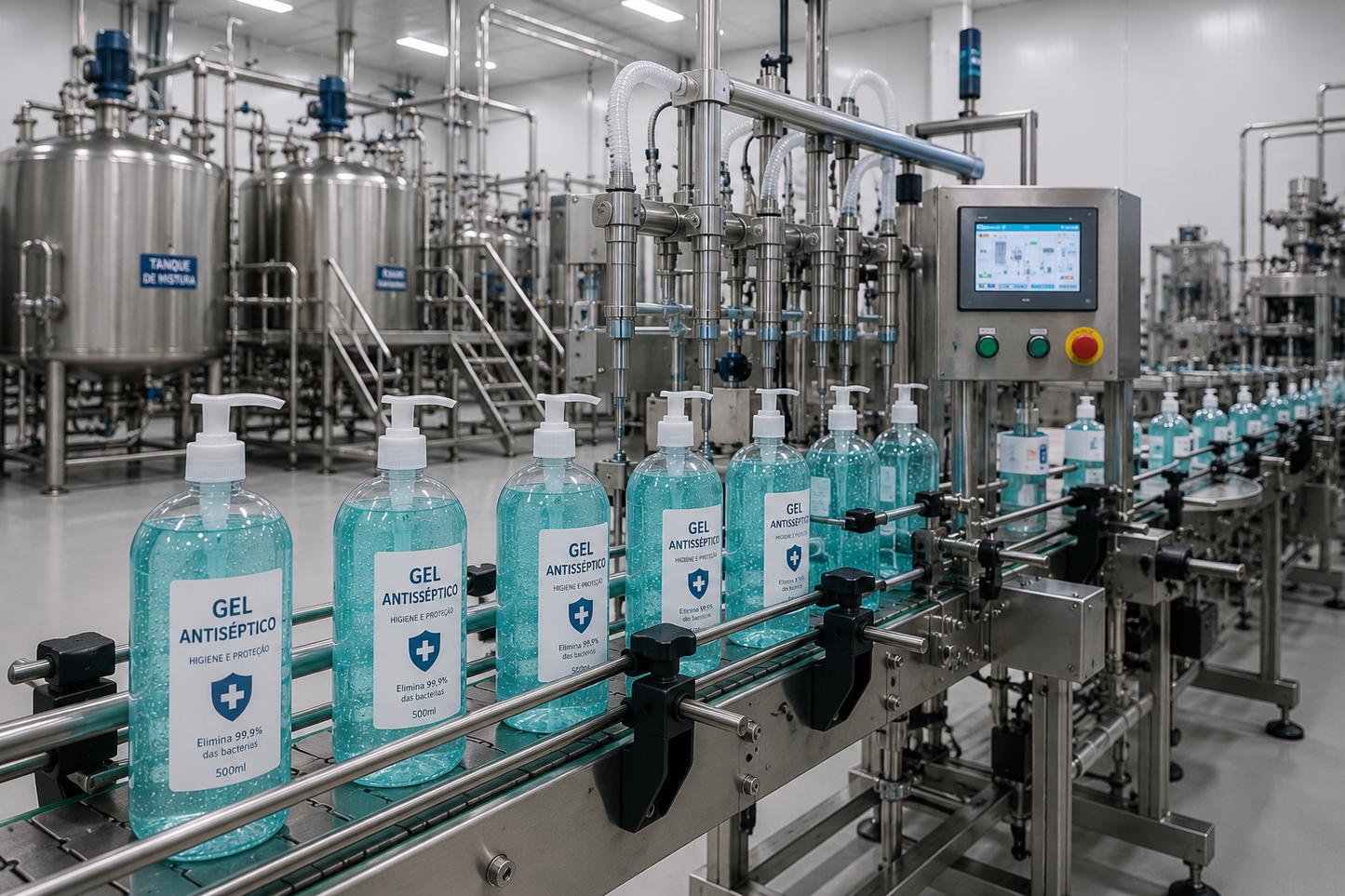 Linha de Produção de Gel Antisséptico